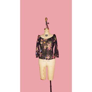 1990s-Y2K Vintage BETSEY JOHNSON NY New York. Semi Sheer. Chiffon Ruffle Trim. B